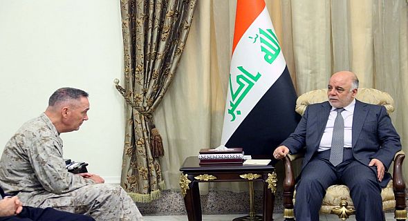 رئيس مجلس الوزراء الدكتور حيدر العبادي يستقبل رئيس هيئة الاركان المشتركة الامريكية