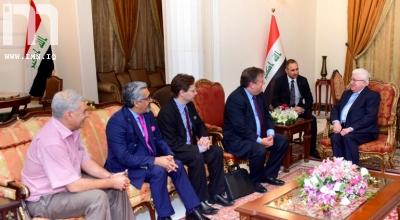 معصوم يؤكد لوفد قانوني دولي الأهمية القصوى لانجاز مصالحة وطنية شاملة