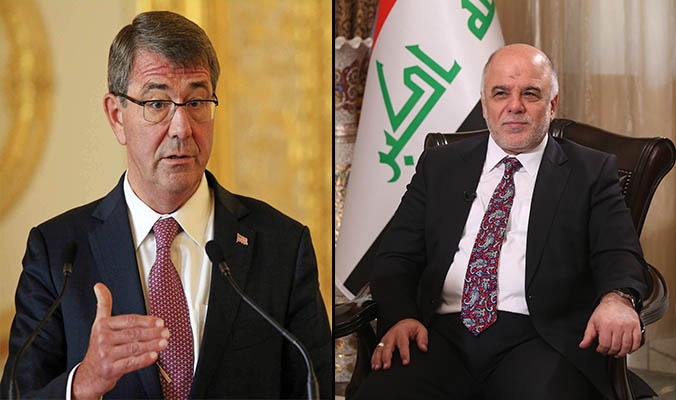 العبادي يدعو الدفاع الأمريكية الى اتخاذ ما يلزم لتجنب تكرار الضربات الجوية بالخطأ