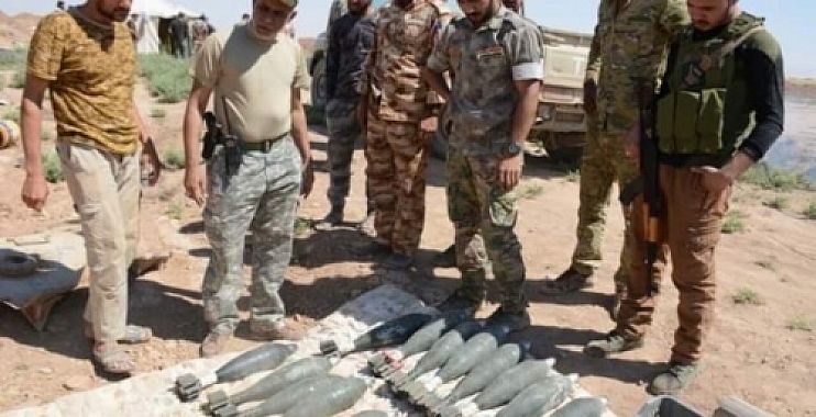 الحشد الشعبي يعثر على كدس قنابر هاون قرب الحدود السورية