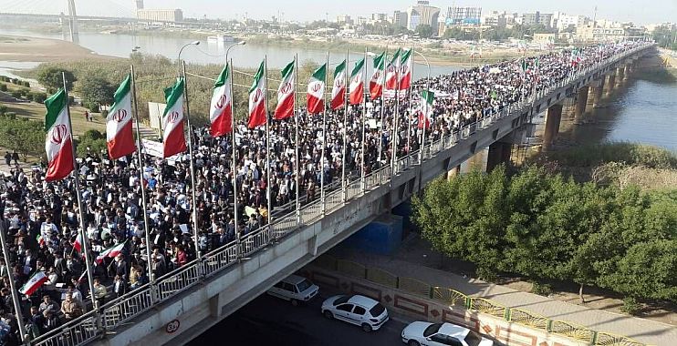 مسيرات مضادة للاحتجاجات في ايران تندد بأعمال الشغب