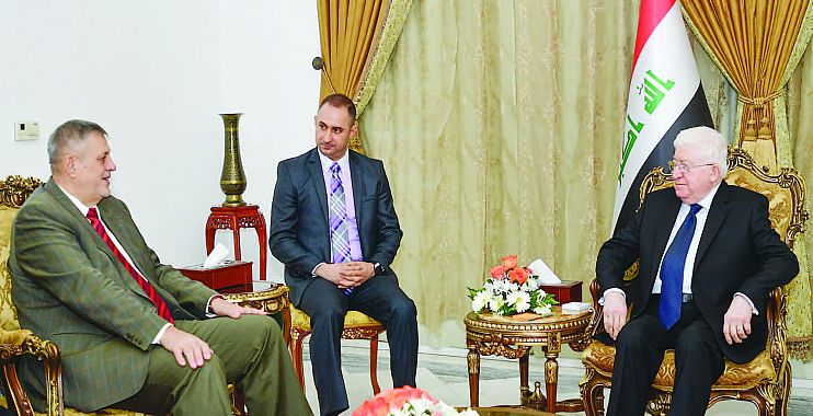 معصوم يشيد بمبادرة السيد السيستاني ويؤكد على وحدة العراق وسيادته