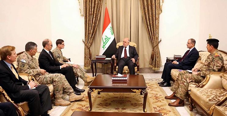 العبادي يبحث مع قائد القيادة الامريكية الوسطى الدعم الدولي للعراق في محاربة الارهاب