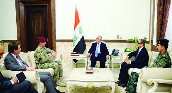 العبادي يبحث التعاون الأمني مع مبعوث رئيس الوزراء البريطاني