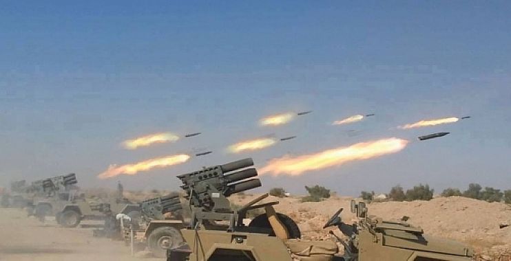 القوة الصاروخية للحشد الشعبي تساند قطعات المتقدمة باتجاه ناحية العياضية